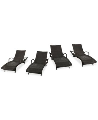 Noble House - Hayden Outdoor Chaise Lounge (Set Of 4), Quick Ship