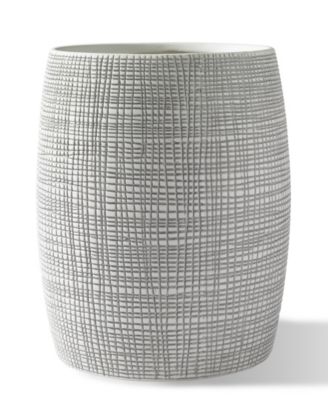 Cassadecor - Raffia Embossed Porcelain Wastebasket
