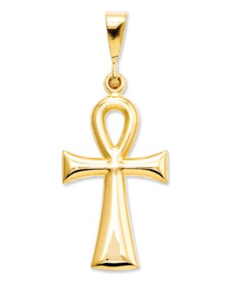 Macy's - 14k Gold Charm, Egyptian Ankh Cross Charm