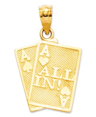 Macy's - 14k Gold Charm, Ace of Hearts and Spades All In Charm