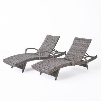 Noble House - Crete Outdoor Chaise Lounge, Quick Ship (Set of 2)
