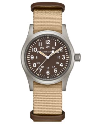 Hamilton - Unisex Swiss Mechanical Khaki Field Beige Fabric Strap Watch 38mm