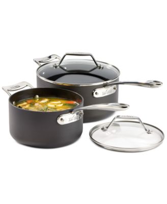 All-Clad - Nonstick Set of 2 Covered Saucepans