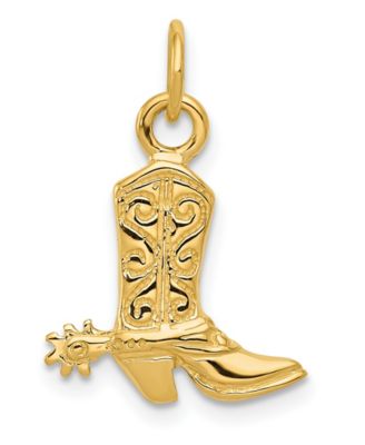 Macy's - Cowboy Boot Pendant in 14k Yellow Gold