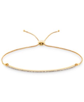 Macy's - Diamond Bolo Bracelet (1/4 ct. t.w.) in 10k Gold