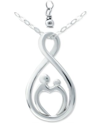 Giani Bernini - Mother & Child Infinity Pendant Necklace in Sterling Silver, 16" + 2" extender