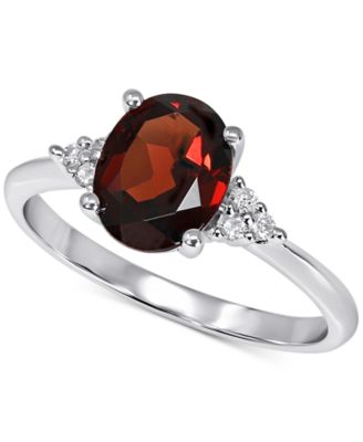 Macy's - Rhodolite Garnet (3 ct. t.w.) & Diamond (1/20 ct. t.w.) Ring in 14k White Gold