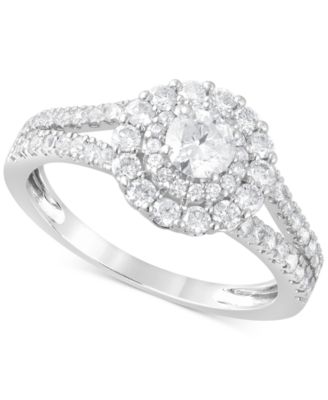 Macy's - Diamond Double Halo Ring (1 ct. t.w.) in 14k White Gold