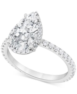 Badgley Mischka - Certified Lab Grown Diamond Pear-Cut Halo Engagement Ring (2-1/2 ct. t.w.) in 14k White Gold