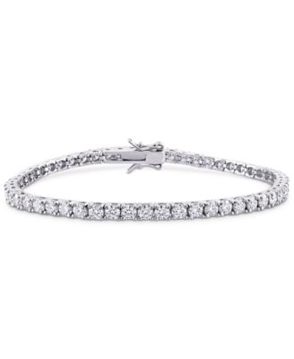 Macy's - Lab-Created Moissanite Tennis Bracelet (5-1/10 ct. t.w.) in Sterling Silver