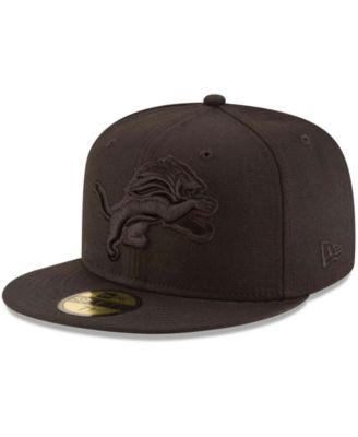 New Era - Men's Detroit Lions Black on Black 59FIFTY Fitted Hat