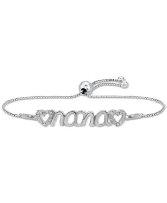 Macy's - Diamond Nana Heart Bolo Bracelet (1/6 ct. t.w.)