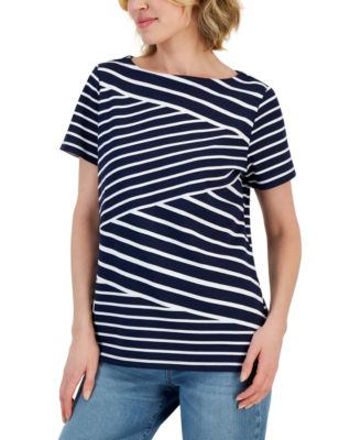 Karen Scott - Women's Callie Stripe Short-Sleeve Top