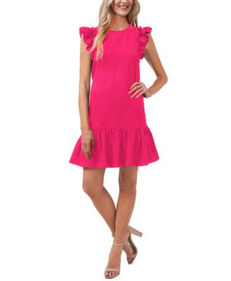 CeCe - Ruffled Flutter-Sleeve Dress