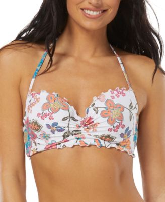 SUNDAZED - Women's Nixie Printed Ruffle Edge Underwire Bikini Top