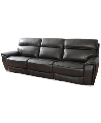Furniture - 115" 3-Pc. Leather Sofa with 3 Power Recliners