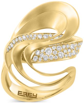 EFFY Collection - Diamond Openwork Abstract Swirl Statement Ring (5/8 ct. t.w.) in 14k Gold