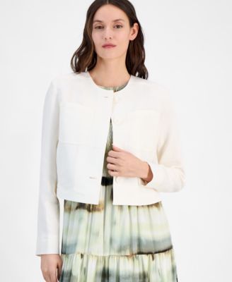 Anne Klein - Women's Collarless Button-Front Jacket