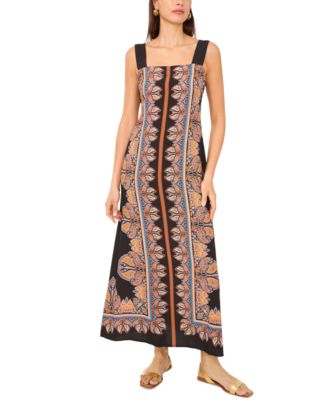 Vince Camuto - Women's Printed Contrast-Strap Maxi Dress
