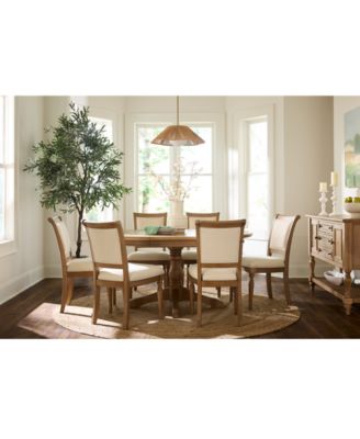 Furniture - Willowmere 7-Pc. Dining Set (Round Table & 6 Upholstered Chairs)
