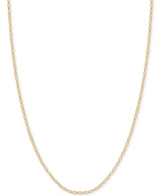 Italian Gold - 16" Flattened Link Chain Necklace in 14k Gold