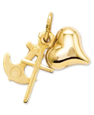 Macy's - 14k Gold Charm, Faith, Hope and Charity Charm