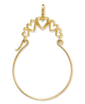 Macy's - 14k Gold Charm Holder, Polished 5-Heart Charm Holder