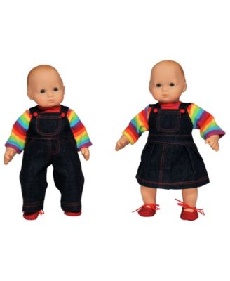 The Queen's Treasures - BBTROTRS,  Set of Two 15" Doll Clothes for Bitty Twins Rainbow