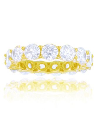 Macy's - White Cubic Zirconia Eternity Band in 14k Yellow Gold Plated Sterling Silver