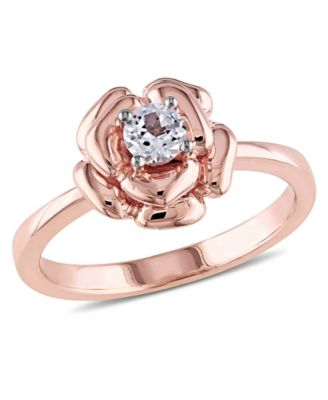 Macy's - Created White Sapphire (1/3 ct. t.w.) Floral Ring in 18k Rose Gold Over Sterling Silver