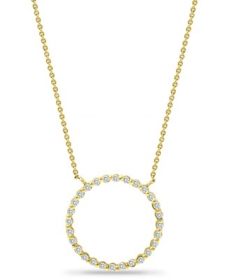 Giani Bernini - Cubic Zirconia Open Circle Pendant Necklace in 18k Gold-Plated Sterling Silver