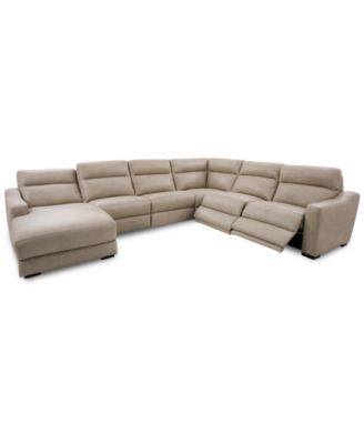 Best Master Furniture - Gabrine 6-Pc. Leather Sectional with 2 Power Headrests & Chaise