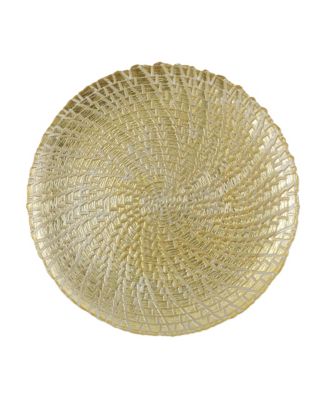 VIETRI - Vietri Rufolo Glass Gold Crocodile Service Plate/Charger