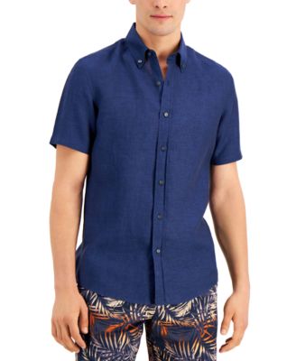 Michael Kors - Men's Slim-Fit Yarn-Dyed Linen Shirt