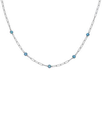 Macy's - Swiss Blue Topaz Paperclip Link 18" Statement Necklace (4 ct. t.w.) in Sterling Silver (Also in Amethyst & Citrine)
