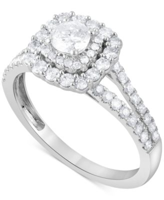 Macy's - Diamond Double Halo Ring (1 ct. t.w.) in 14k White Gold