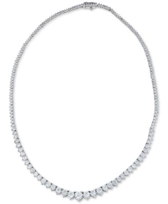 Macy's - Diamond Graduated 18" Collar Tennis Necklace (5 ct. t.w.) in 14K White Gold