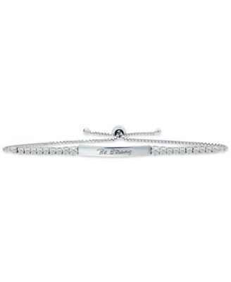 Giani Bernini - Cubic Zirconia "Be Strong" Bolo Bracelet in Sterling Silver