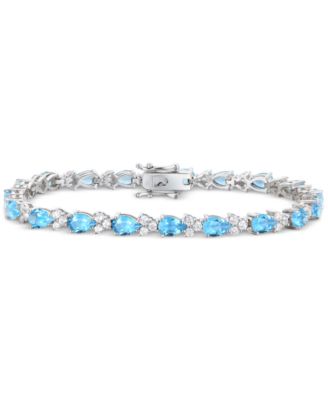 Macy's - Amethyst (6-7/8 ct. t.w.) & Lab-Created White Sapphire (2-1/2 ct. t.w.) Link Bracelet in Sterling Silver (Also in Blue Topaz, Peridot, Garnet, & Citrine)