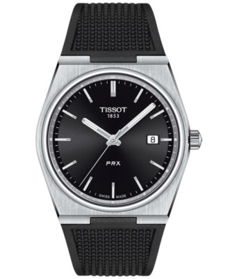 Tissot - Men's Swiss PRX Black Rubber Strap Watch 40mm