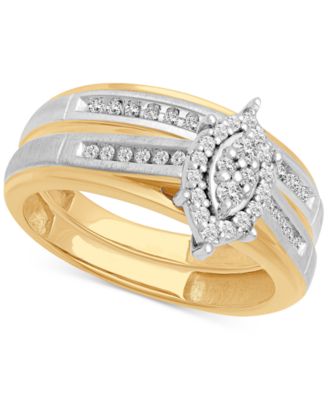 Macy's - Diamond Bridal Set (1/4 ct. t.w.)in 14k Two-Tone Gold