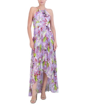 Laundry by Shelli Segal - Women's Halter Pleated High-Low Maxi Dress