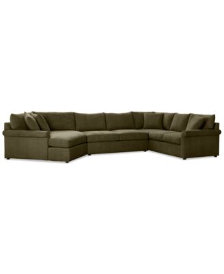 Furniture - 3-Pc. Fabric Sectional Cuddler Chaise Sofa