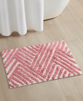 Décor Studio - Basket Weave Stripe Tufted Bath Rug, 20" x 30"