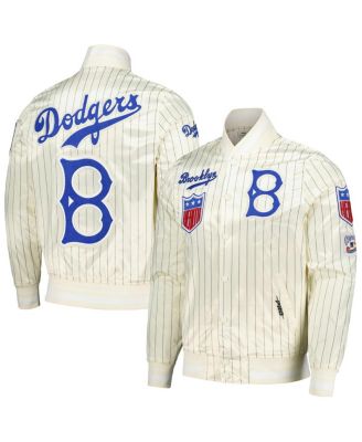 Pro Standard - Men's Cream Brooklyn Dodgers Cooperstown Collection Pinstripe Retro Classic Satin Full-Snap Jacket