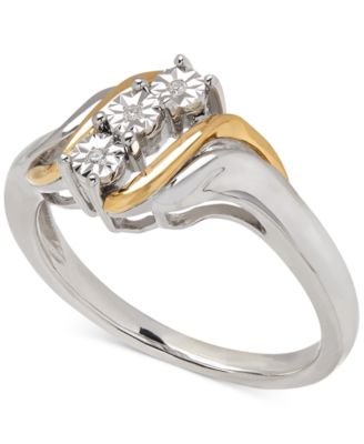 Macy's - Diamond Accent Ring in 14k Gold and Sterling Silver