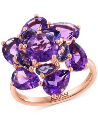 EFFY Collection - Amethyst (5-1/10 ct. t.w.) & Iolite (3/4 ct. t.w.) Statement Ring in 14k Rose Gold