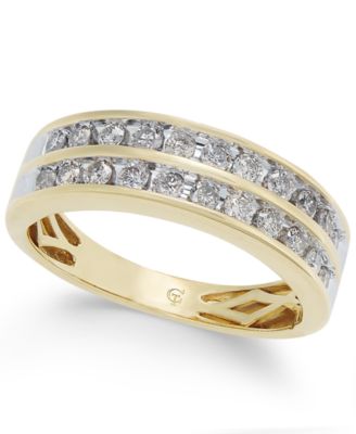 Macy's - Diamond Two-Row Band (1/2 ct. t.w.) in 14k Gold