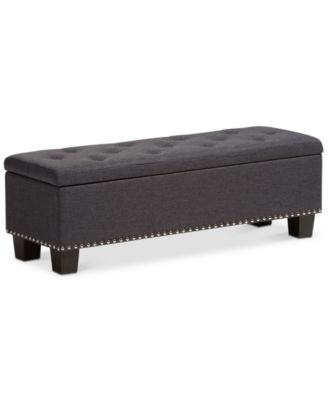Furniture - Hannah Button-Tufting Storage Ottoman Bench, Quick Ship