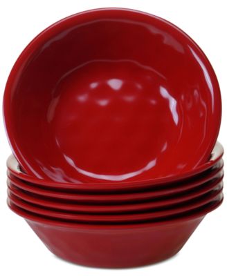 Certified International - 6-Pc. Red Melamine All-Purpose Bowl Set
